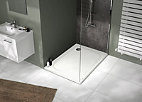 Receveur de douche rectangulaire 90x120cm, blanc mat effet pierre, Allibert Mooneo