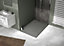 Receveur de douche rectangulaire 90x120cm, gris mat effet pierre, Allibert Mooneo