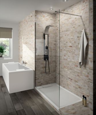 Receveur de douche rectangulaire 90x140 cm, blanc brillant, Allibert Puretex