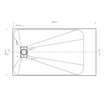 Receveur de douche rectangulaire 90x160cm en SMC - 3,2cm de hauteur - blanc - Sans système d'évacuation