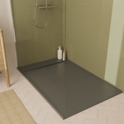 Receveur de douche rectangulaire en béton, 140 x 90 cm, anthracite, Homesight