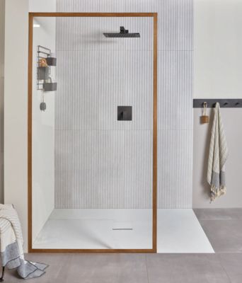 Receveur de douche rectangulaire Squaro Infinity 120 x 80 x 4 cm Marbre blanc Quaryl Villeroy & Boch