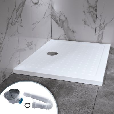 Receveur de douche SANA + bonde 80 x 90 cm blanc - Saniverre