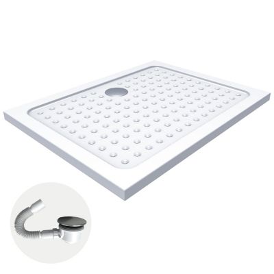 Receveur de douche SANA + bonde 80 x 90 cm blanc - Saniverre