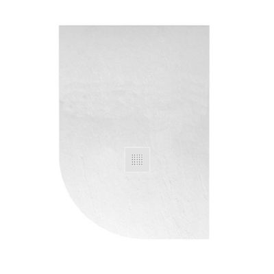 Receveur de douche  semi-circulaire asymétrique droit blanc 80x100 cm Hos's - POALGI