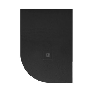 Receveur de douche  semi-circulaire asymétrique droit noir 80x120 cm Hos's - POALGI