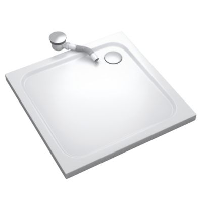 Receveur de douche SHIMMER 80 x 80 cm acrylique Blanc + bonde et siphon inclus - Saniverre