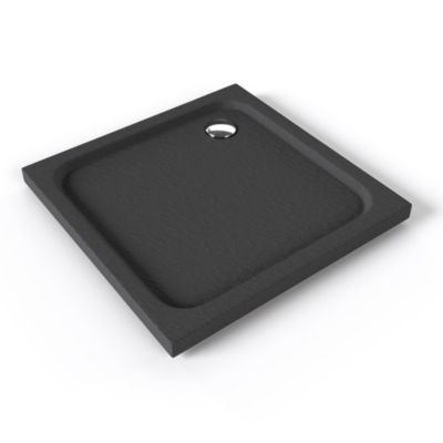 Receveur de douche SHIMMER STONE 80 x 80 cm acrylique Gris effet pierre + bonde et siphon inclus - Saniverre