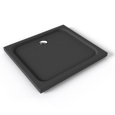 Receveur de douche SHIMMER STONE 80 x 90 cm acrylique Gris effet pierre + bonde et siphon inclus - Saniverre