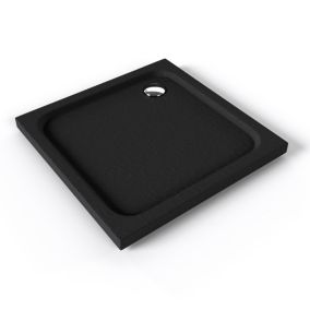 Receveur de douche SHIMMER STONE 90 x 90 cm acrylique Noir effet pierre + bonde et siphon inclus - Saniverre