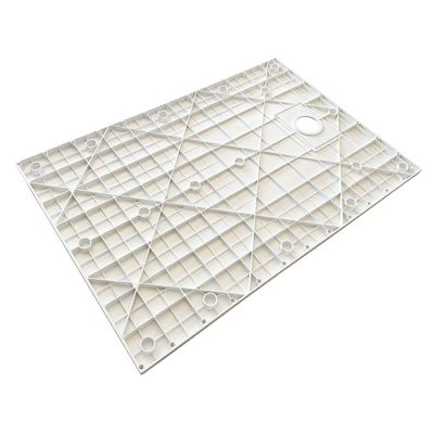 Receveur de douche  SMC en fibre de verre effet pierre avec bonde inclus H. 2,6 cm 70 x 110 Blanche