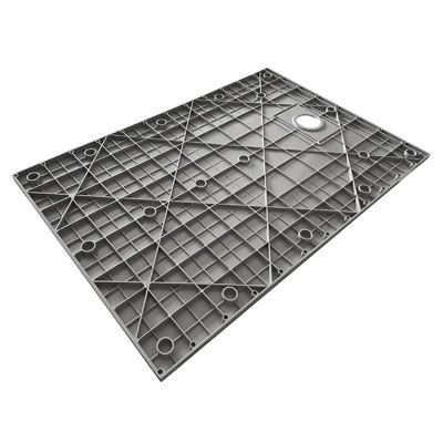 Receveur de douche  SMC en fibre de verre effet pierre avec bonde inclus H. 2,6 cm 70 x 140 Gris