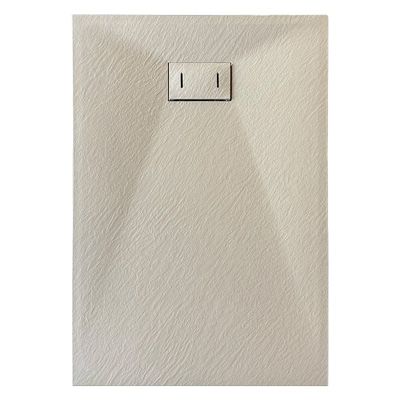 Receveur de douche  SMC en fibre de verre effet pierre avec bonde inclus H. 2,6 cm 70 x 150 Taupe