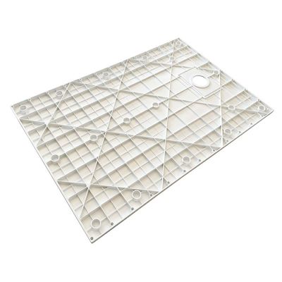 Receveur de douche  SMC en fibre de verre effet pierre avec bonde inclus H. 2,6 cm 80 x 80 Blanche