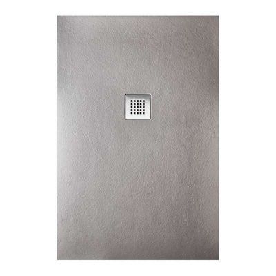 Receveur de douche STRATO extra plat,  Gris - 140 x 70 cm - Résistant et Facile à installer - Salle de bain - Douche