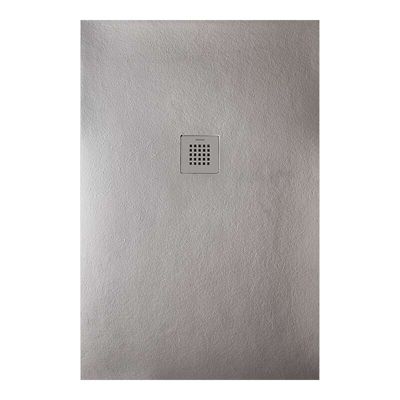 Receveur de douche STRATO extra plat,  Gris - 140 x 70 cm - Résistant et Facile à installer - Salle de bain - Douche