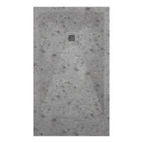 Receveur de douche Terrazo Grey, finition Lisse Stone 3D, grille de couleur - 200 x 90 cm