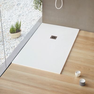 Receveur de douche ultra-léger LOGIC - 160 x 80 cm  - Blanc - Résistant et Facile à installer - Salle de bain - Douche