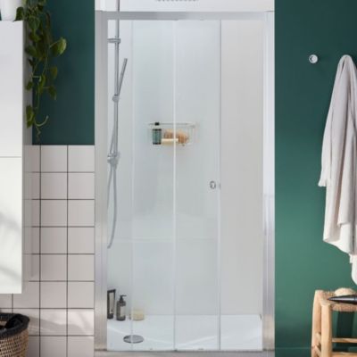 Receveur douche JACOB DELAFON Ipso 120 x 90 + paroi coulissante niche + bonde