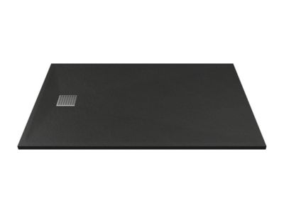 Receveur extra-plat à poser ou à encastrer découpable en résine SMC - Noir - 160 x 90 cm - MIRNOSA