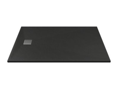 Receveur extra-plat à poser ou à encastrer découpable en résine SMC - Noir - 160 x 90 cm - MIRNOSA