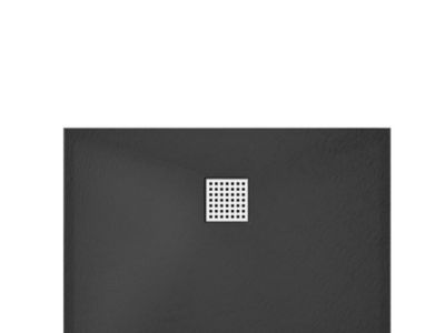 Receveur extra-plat à poser ou à encastrer découpable en résine SMC - Noir - 160 x 90 cm - MIRNOSA