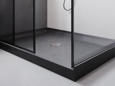 Receveur à poser en béton - L121,5 x l81,5 x H9,5 cm - RIAZOS