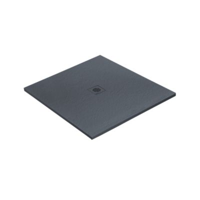 Receveur résine 100 x 100 cm gris granit effet granit - grille carrée centrée