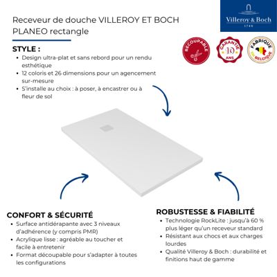 Receveur VILLEROY ET BOCH Planeo