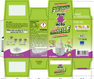 Recharge d'huiles essentielles pour diffuseur lectrique Acto