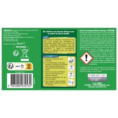 Recharge liquide pour diffuseur électrique anti moustiques K.PRO VERT
