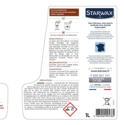 Recharge nettoyant spécial insert cheminée Starwax 1L
