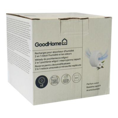 Recharge pour absorbeur d'humidité GoodHome 2 galets coton 20m² 450g
