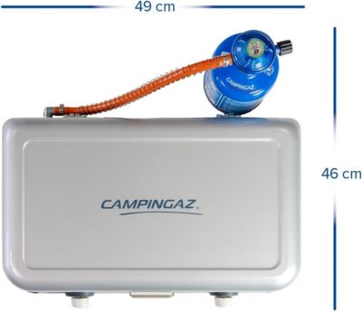 Rechaud de camping portable 2 bruleurs a gaz compatible CV470 Plus