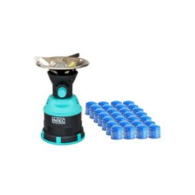 Rechaud gaz 1200W piezo Coque ABS + 28 Cartouches gaz 190 gr INTEC