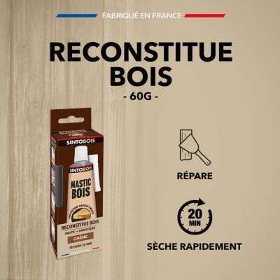 Reconstitue bois mastic + durcisseur Sintobois chêne 60g