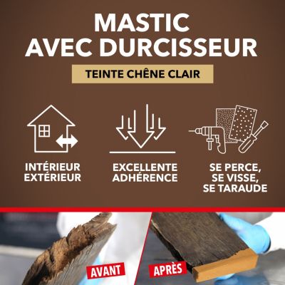 Reconstitue bois mastic Sintobois chêne clair 170g