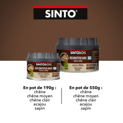 Reconstitue bois mastic Sintobois chêne clair 170g