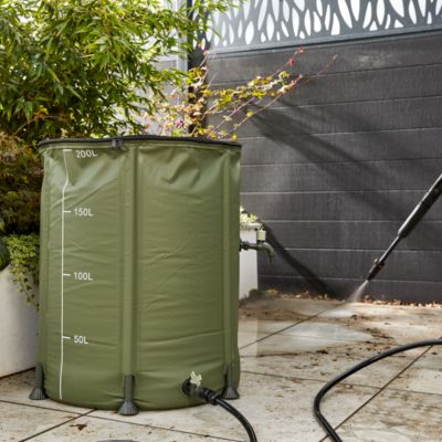 Récupérateur d'eau de pluie 200L Verve coloris vert Ø.60 x H.70 cm
