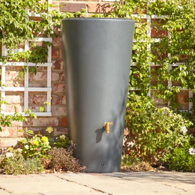 Récupérateur d'eau de pluie 220L Garantia coloris gris foncé Ø.58 x H.120 cm