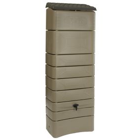 Récupérateur d'eau de pluie 300L Belli coloris taupe L.34 x l.60 x H.180 cm