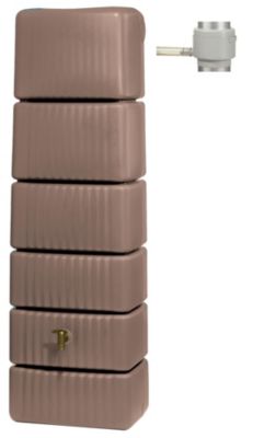 Récupérateur d'eau de pluie 300L Garantia coloris taupe L.58 x l.37 x H.182 cm
