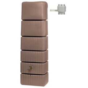 Récupérateur d'eau de pluie 300L Garantia coloris taupe L.58 x l.37 x H.182 cm
