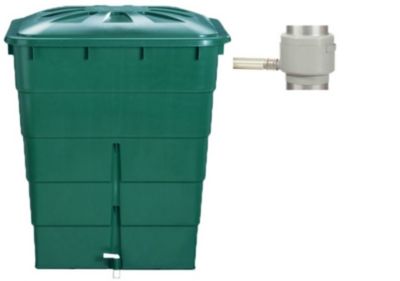 Récupérateur d'eau de pluie 300L Garantia coloris vert L.66 x l.82 x H.91 cm