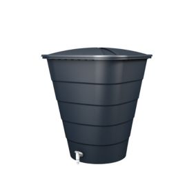 Récupérateur d'eau de pluie 300L Ibiza coloris gris graphite L.79 x H.94 cm Garantia