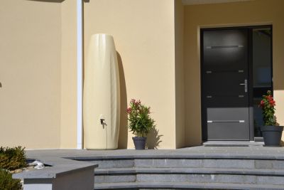 Récupérateur d'eau de pluie 350L Belli coloris beige Ø.60 x H.182 cm