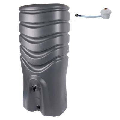 Récupérateur d'eau de pluie 350L EDA Plastiques coloris anthracite L.64,5 x l.50 x H.141 cm