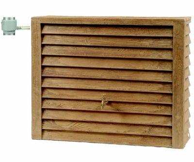 Récupérateur d'eau de pluie 350L Garantia coloris bois clair L.124 x l.40 x H.100 cm
