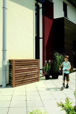 Récupérateur d'eau de pluie 350L Garantia coloris bois clair L.124 x l.40 x H.100 cm