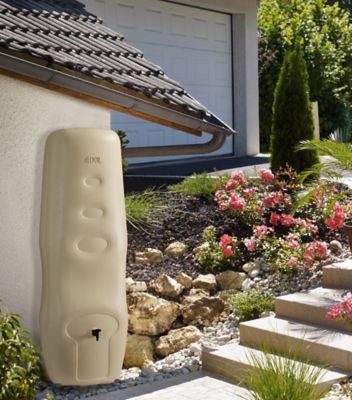 Récupérateur d'eau de pluie 400L Belli coloris beige L.52 x l.60 x H.182 cm